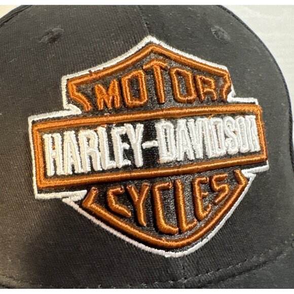 Harley Davidson New Era Hat Black Adjustable Snapback Embroidered Logo - Picture 2 of 8
